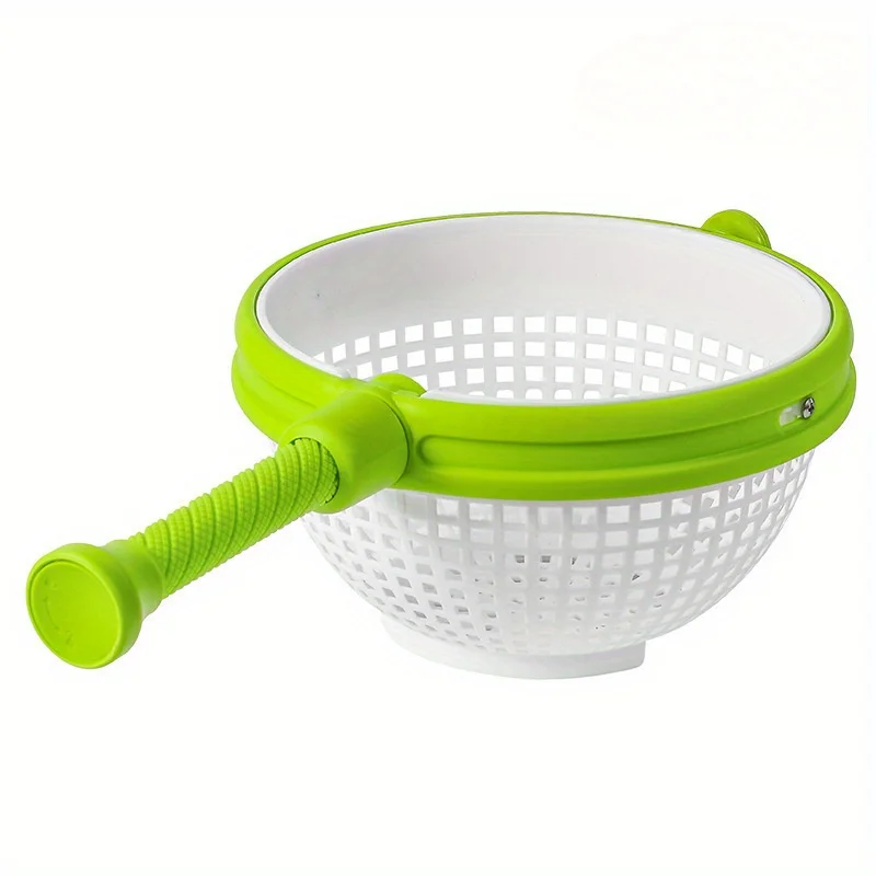 1Pc Rotating Vegetable & Fruit Washing Basket - Durable Polypropylene, Perfect For Cleaning & Dehydrating