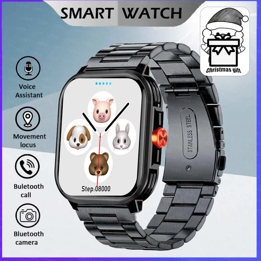 

Рождественский подарок снаружи Смарт-часы Мужские часы 2.01 HD Полноэкранный BT Вызов Пользовательские фото Женские фитнес-умные часы для Android Ios