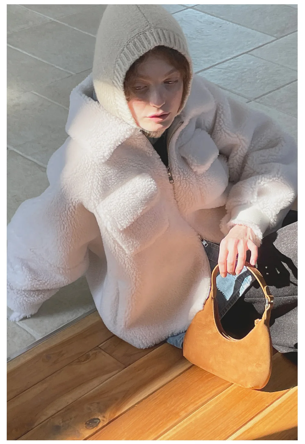 20 % Wolle Strickmützen Winterwärmer Unisex Kapuzenmütze Halskragen Schal Mütze für Männer und Frauen Ski Beanie Hüte Kalte Mütze Sturmhaube Mütze – Detail 9
