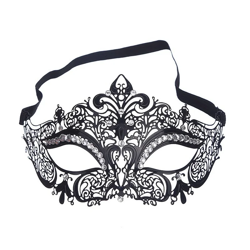 Hot sale fashion black White Phantom Laser Cut Venetian Mask Masquerade Metal Men or Women Skull Filigree for party