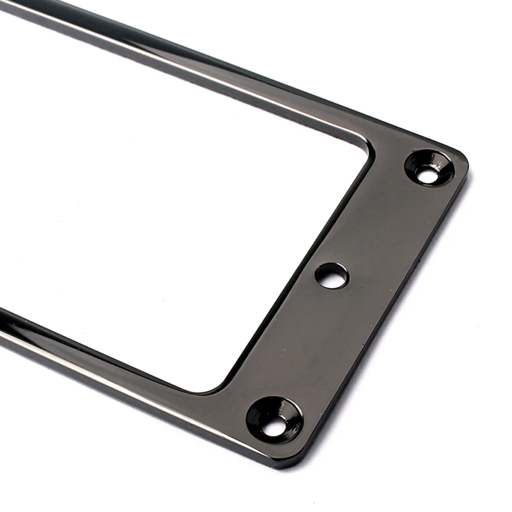 

2Pcs Double Pickup Rings for Guitar Humbucker Mounting Frame Metal Base 92x46mm Black Non-Curved Mount Cover with Installation
