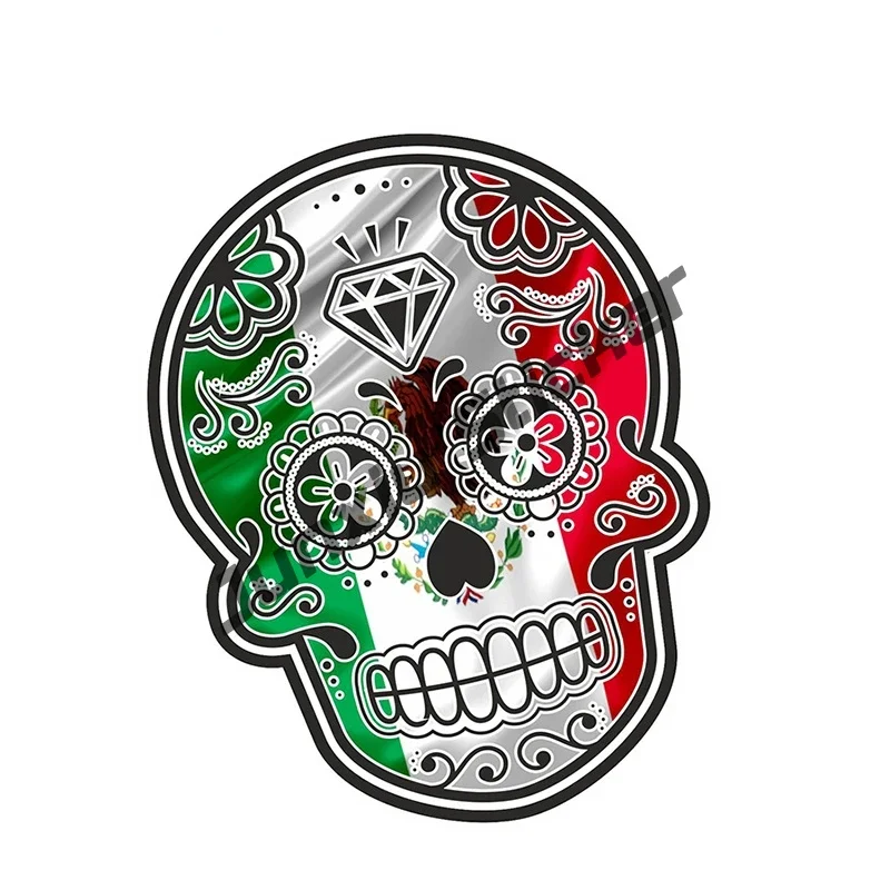 Mexico Flag Map Decal COUNTRY CODE Sticker Flag of Mexico Calavera Skull Waterproof Car Sticker on Motorcycle Laptop Decorative