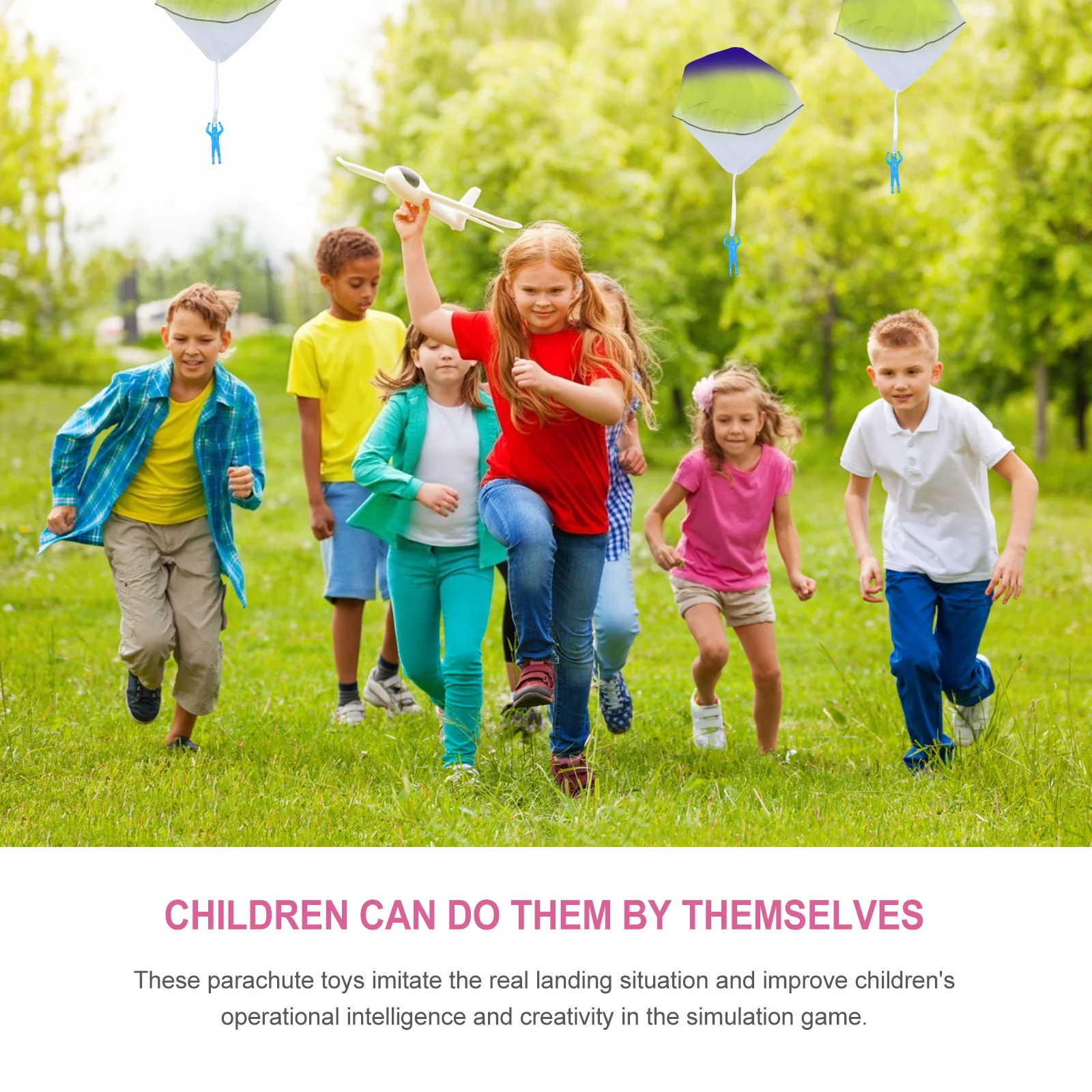 

8Pcs Flying Parachute Playthings for Kids DIY Design Slow Landing Simulation Educational Game Parachute Toy Flying Toys