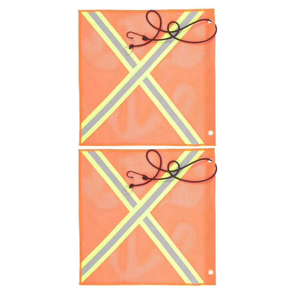 

2Pcs Reflective Safety Flags Easy Install for Cars Kayaks Bikes Garage Warnings Night Safety Signal Flag Trailer Use
