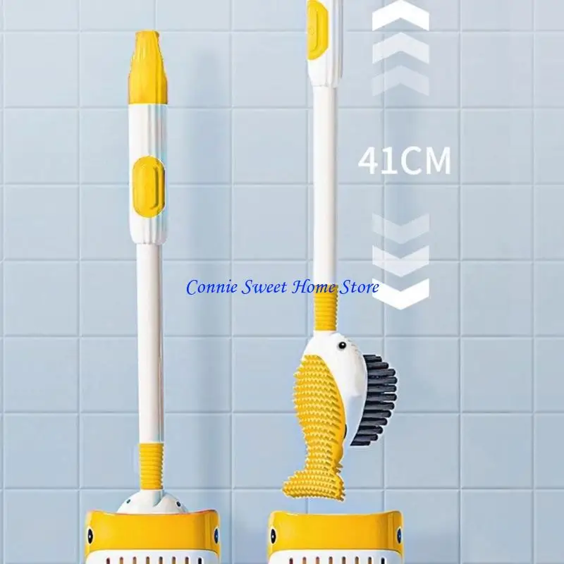 LXAF Long Handle Toilet Brush and Holder Bathroom Toilet Cleaning Brush with Stand Toilet Bowl Dispenser Liquid Brush Cleaner