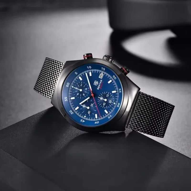 BENYAR 5200 мужские часы кварцевые простой дизайн водостойкий хронограф спортивные часы светящийся таймер секундомер деловые часы для мужчин