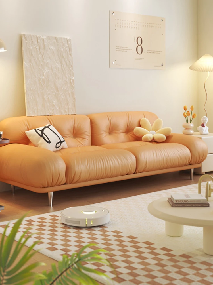 Light Luxury Technology Cloth Sofa Simple Modern Living Room Small Apartment Cream Style New Internet Celebrity Fabric Sofa