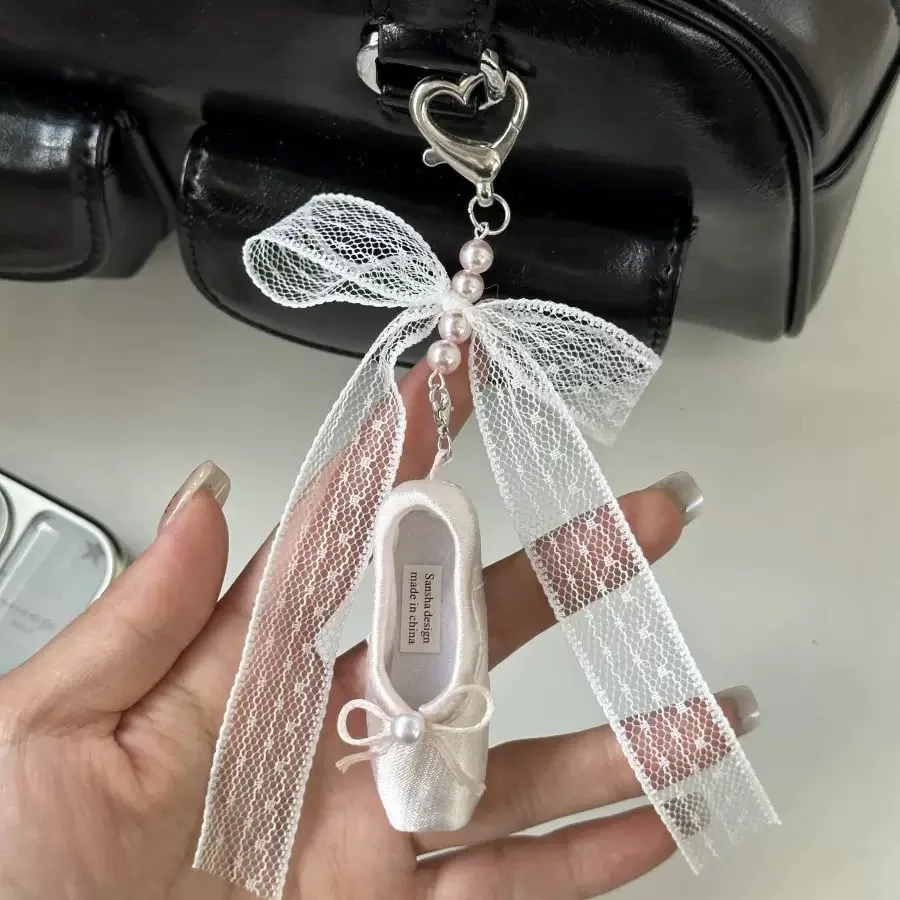 

Ladies' Bag Pendant Charm Korean Pearl Ballet Shoes French Kawaii Sweet Bag Accessories Multifunctional Phone Chain Keychain