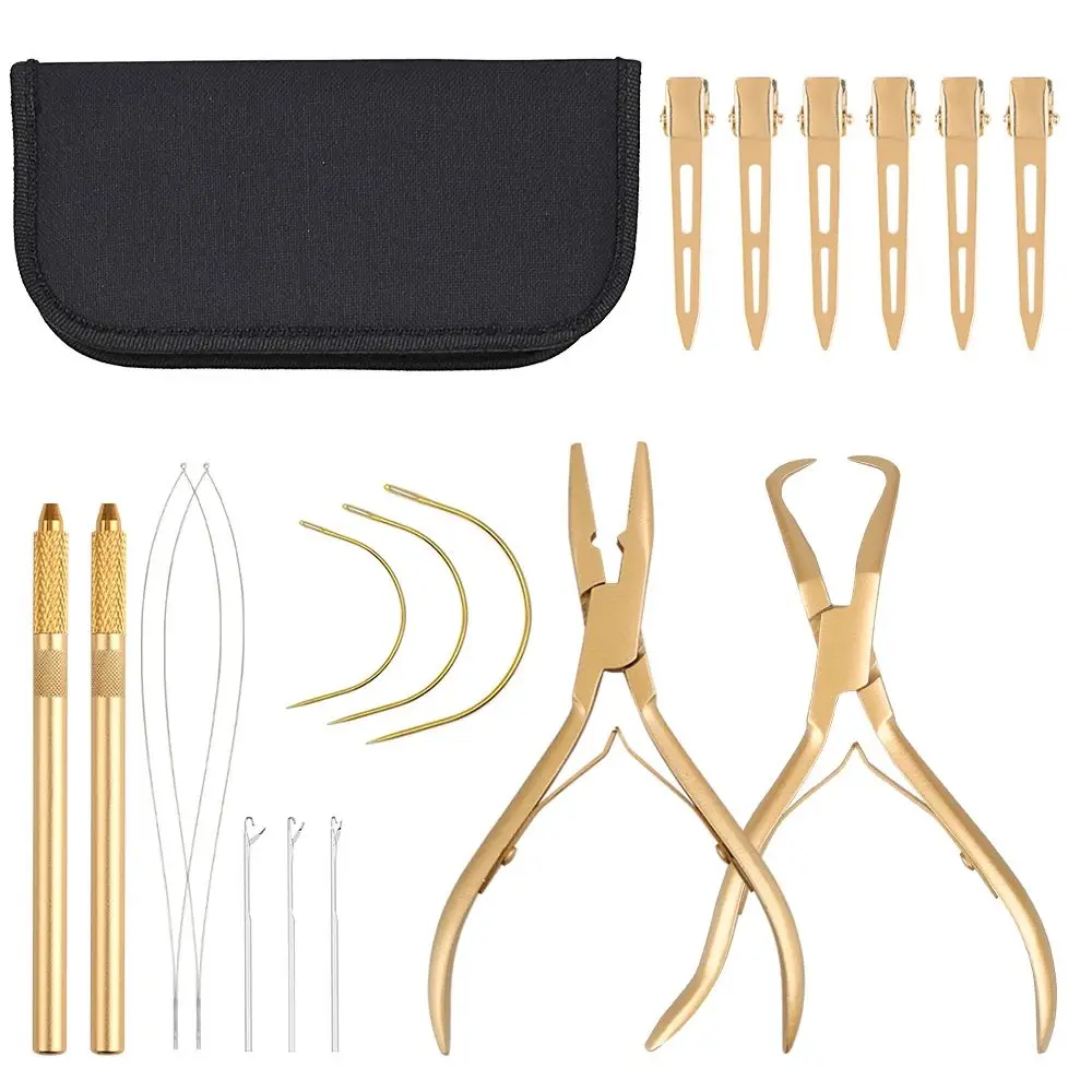 ARLANY Hair Extension Plies Kit for Micro Beads Rings Stainless Steel Pliers Hair Loop Tool Weft Extensions Hair Tinsel