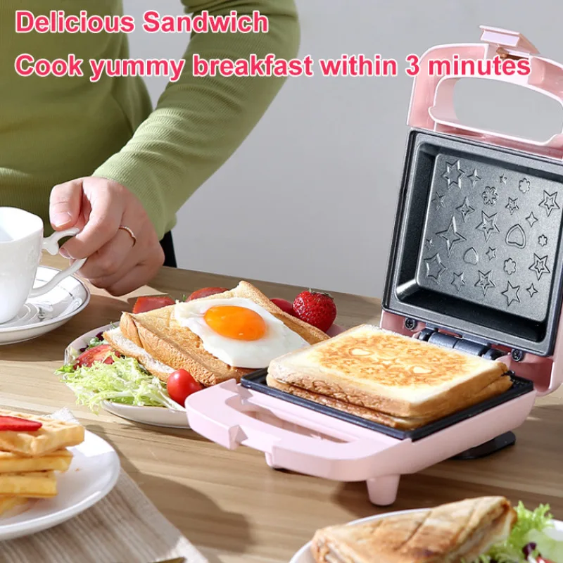 Household light breakfast machine sandwich heating and pressure baking machine