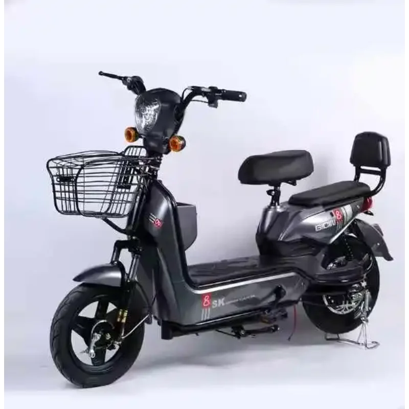 Bicicleta Eléctrica de 500W 48V 60V para Adultos, Bicicleta Eléctrica Urbana de 2 Plazas con Cesta, Motocicleta Eléctrica de Dos Ruedas