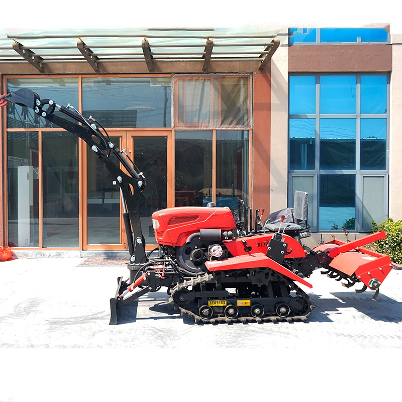 Best Selling 25-35hp Control Multifunction Ride on Chinese Mini Farm Tiller Crawler With Track for Sale