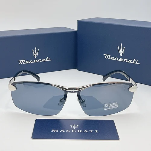 Imagen 2 del producto MASERATI gafas de sol de lujo de gama alta para hombres y mujeres gafas de conducción polarizadas UV400 estilo clásico diseño de moda de primera calidad
