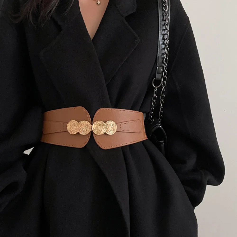 

Elastic Wide Belts Closure Alloy Buckle Women Waist Belt Slim Body Waist Strap Waistband Lady Suit Coat Skirt Dress Decorative