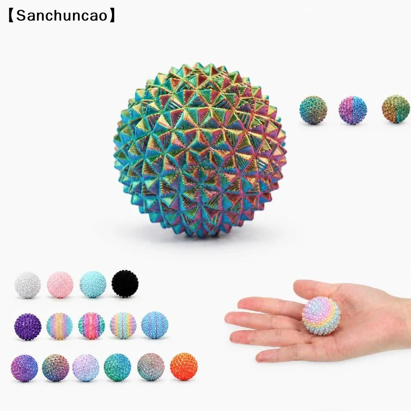 1Pcs 3D Printed Multi Thorn Sphere Massage Balls Used For Stress Relief Tactile Tools Sharp Massage Tool〔San〕