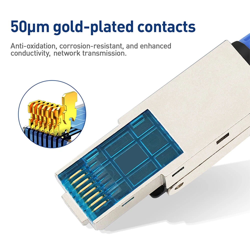 ZoeRax RJ45 CAT8 CAT7 CAT6A Werkzeugloser Ethernet-Kabelstecker, geschirmter 40/10 Gbit/s Netzwerkkabelstecker für 22~24AWG STP LAN-Kabel – Detail 2