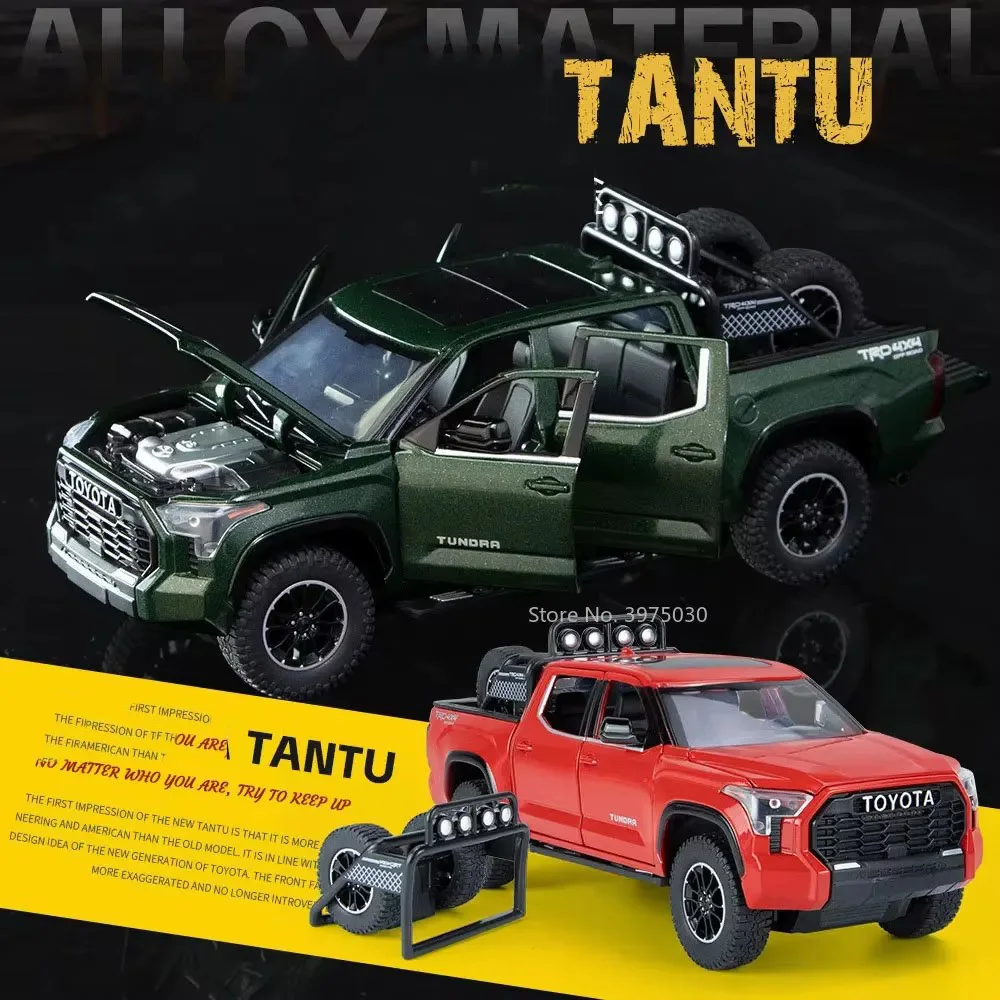 1:24 TUNDRA AE86 نماذج سيارات مصنوعة من خليط معدني ألعاب دييكاست مركبات مع ضوء الصوت التراجع محاكاة سيارة مصغرة لعبة أطفال بنين هدايا