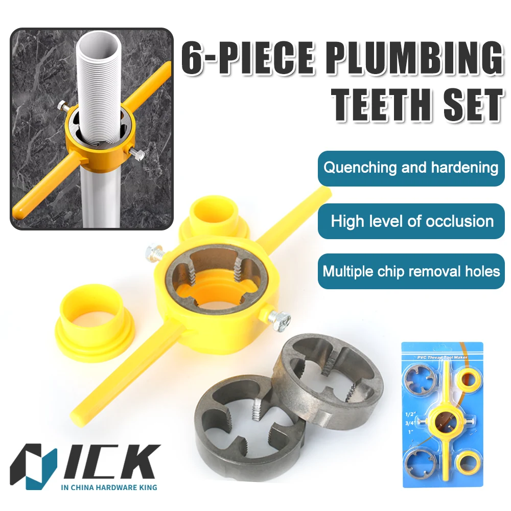 Tubo Threader Pvc Thread Maker Tool Npt Die Grupo Adequado para Tubos de Bombas Plastic Pipe Thread Hand Tool 1