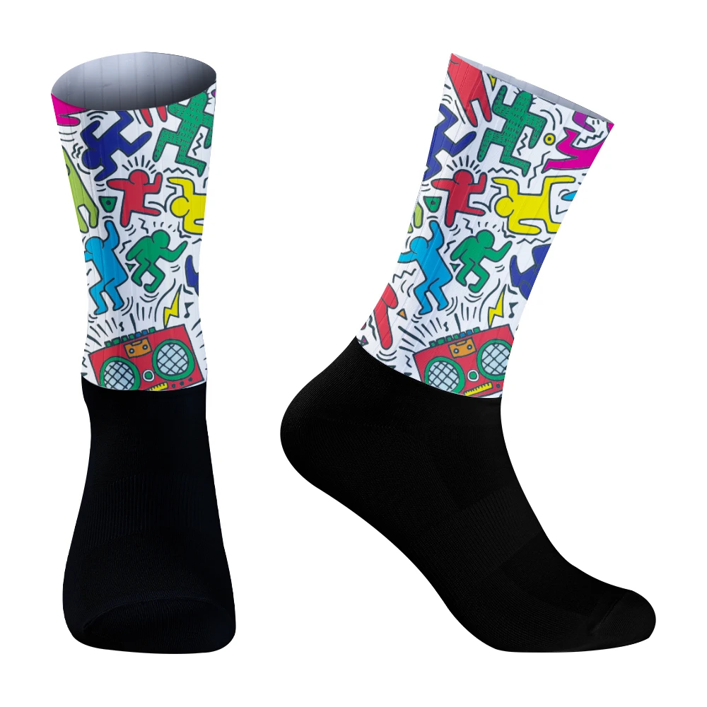 Chaussettes coordonnantes en silicone pour cyclisme, accessoire de sport pour vélo, course à pied, collection été 2024