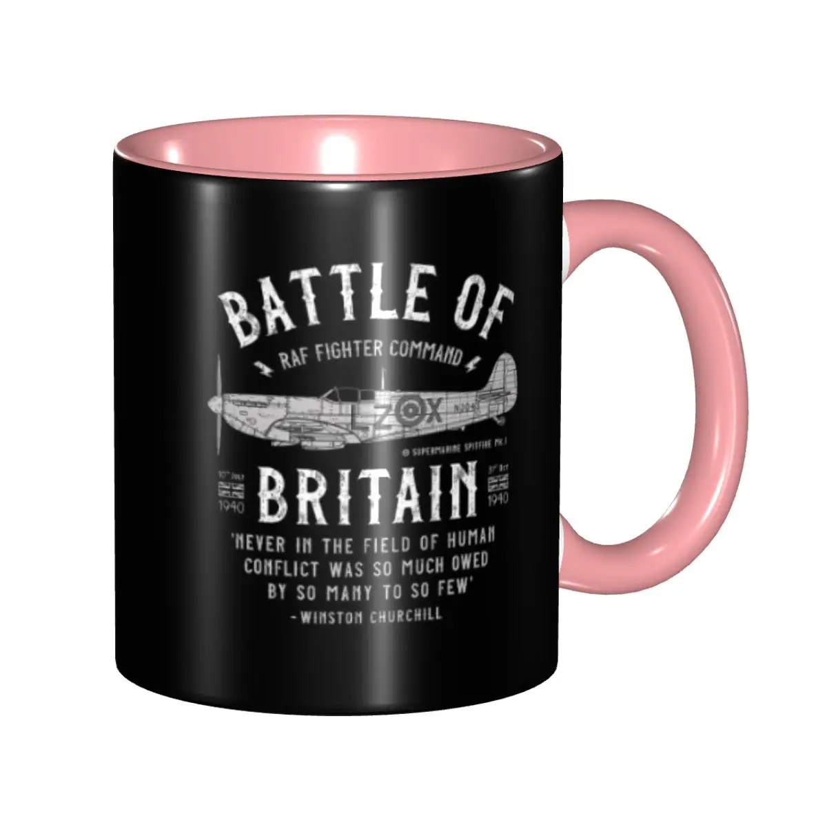 Battle Of Britain Spitfire Mug Funny Ceramic Coffee Cups Tea Mugs Milk Cup Drinkware Gifts for Friends DIY Custom