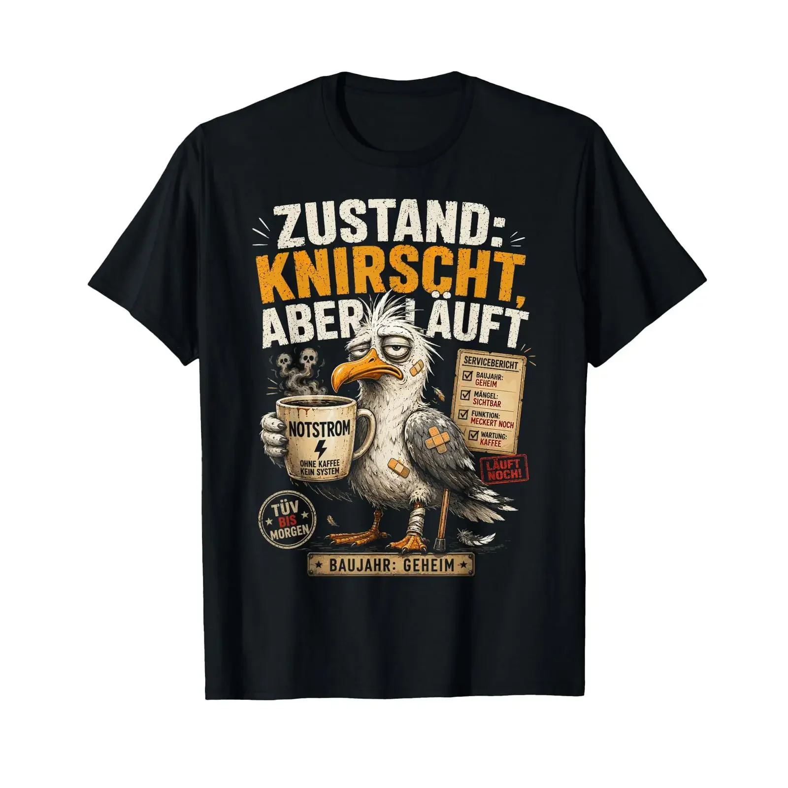 Ouch Good condition for its age Funny birthday T shirt vintage Washed Soft fashion Comfortable Versatile Casual streetwear