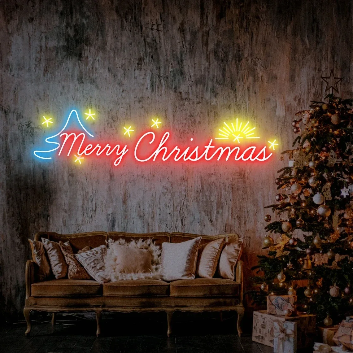 

Merry Christmas Waterproof Neon Sign, Custom LED Neon signs light party home decor Christmas decoration Merry Christmas Neon lig