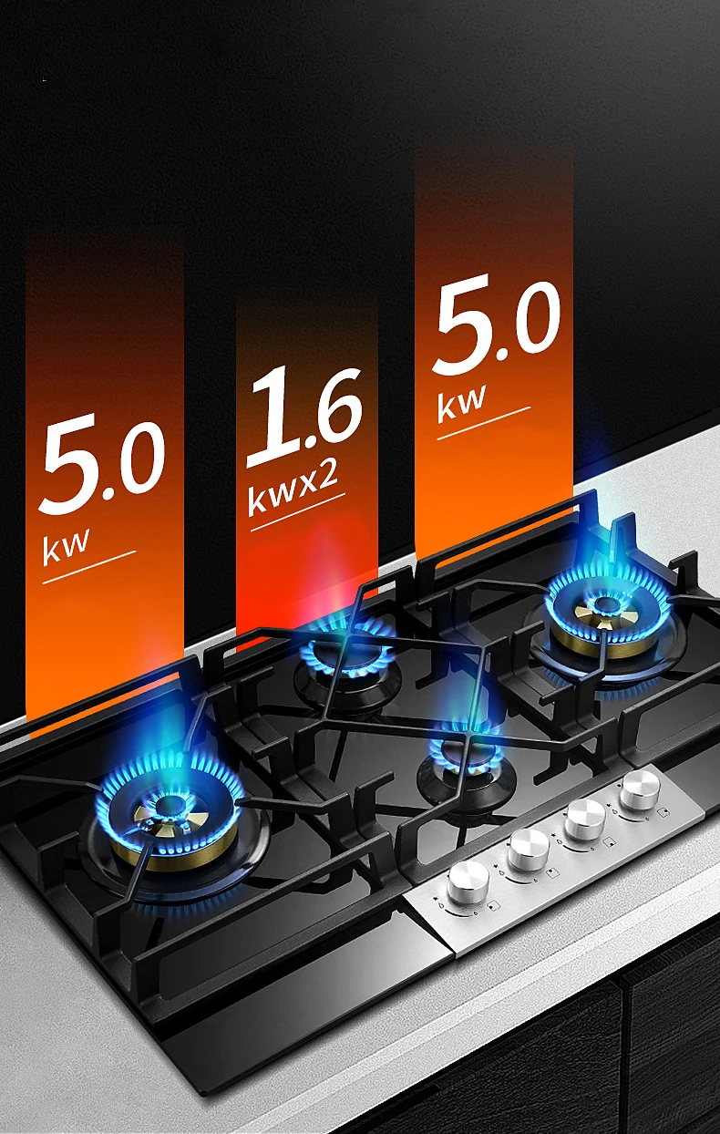 5.0KW Four-burner Gas Stove Double Stove Household Built-in Gas Stove LPG