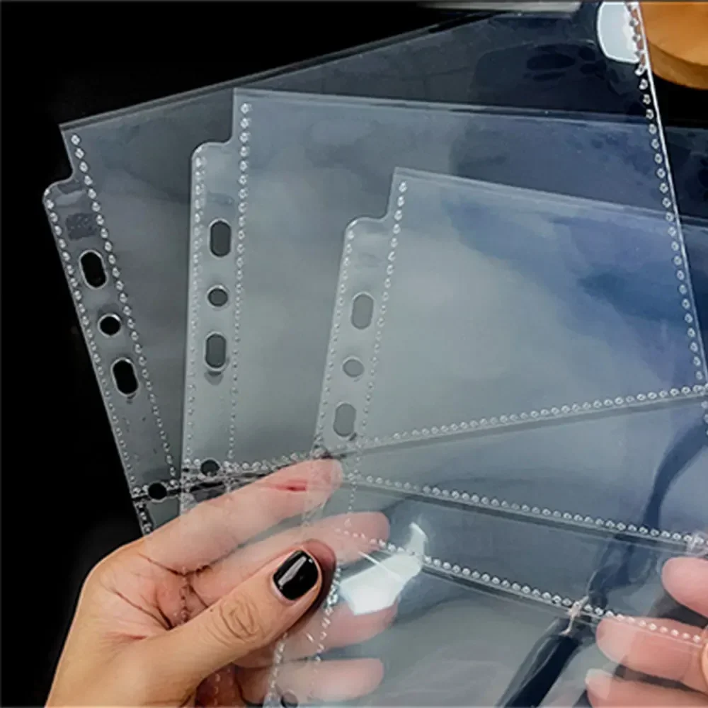 10 Pcs Photo Album Binder Sleeves 1/2/4 Grid Photo Album Binder Refill Inner Cards File Protector Ring Binder Photocards
