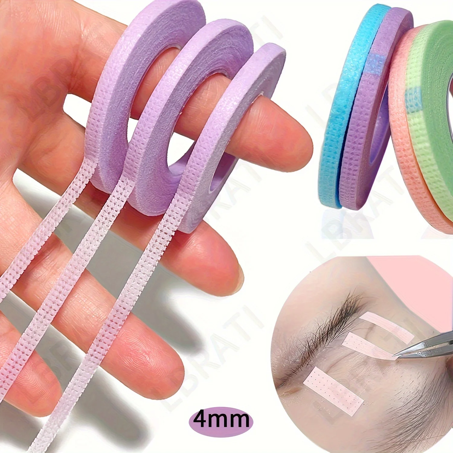 20 Rolls 4mm Lifting Tape Breathable Isolation Tape False Eyelash Lift Kit Makeup Hypoallergenic Eyelash Extension Curling Tool