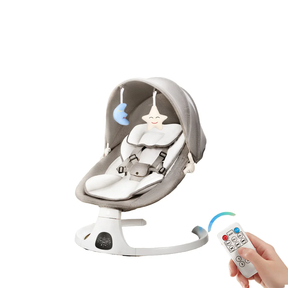 مهد أطفال أوتوماتيكي لحديثي الولادة مع كرسي هزاز للتحكم اللاسلكي للموسيقى #1