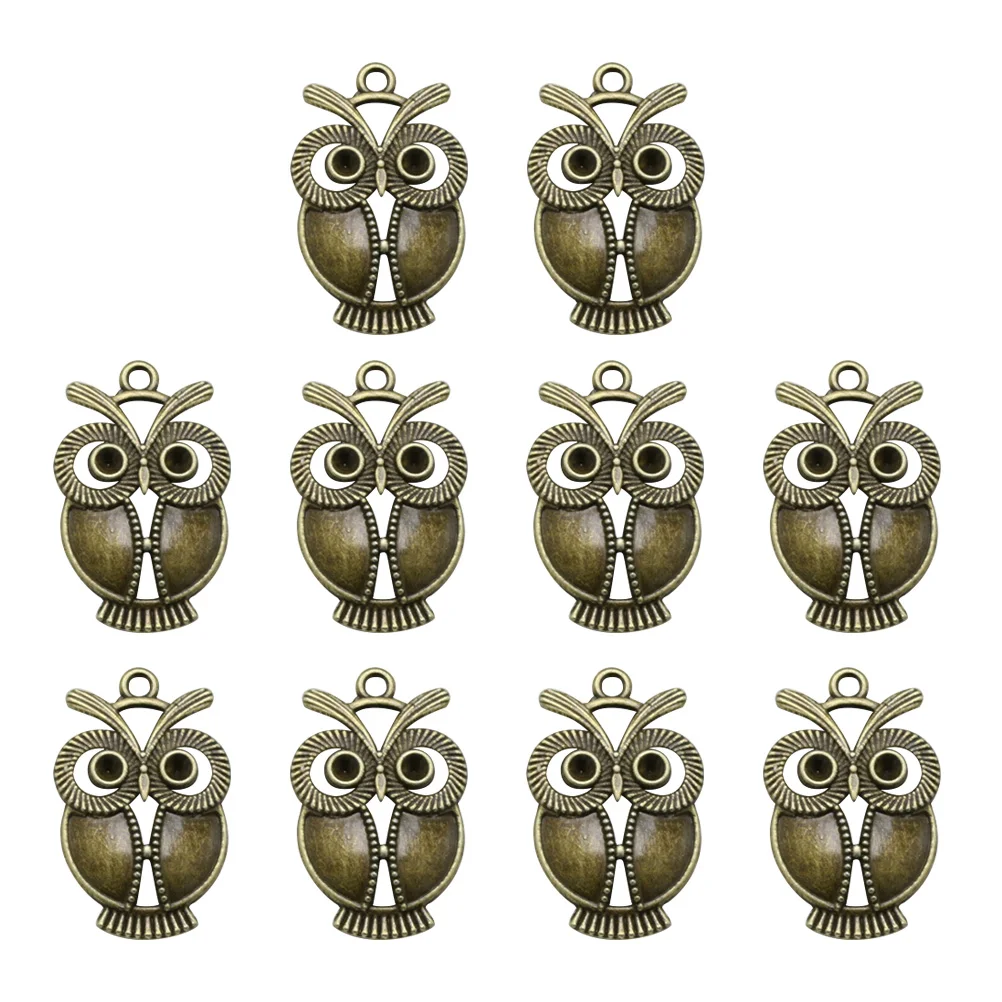 

10PCS Vintage Alloy Owl Pendants Charms DIY Jewelry Making Accessory for Necklace Bracelet owl pendants for jewelry making