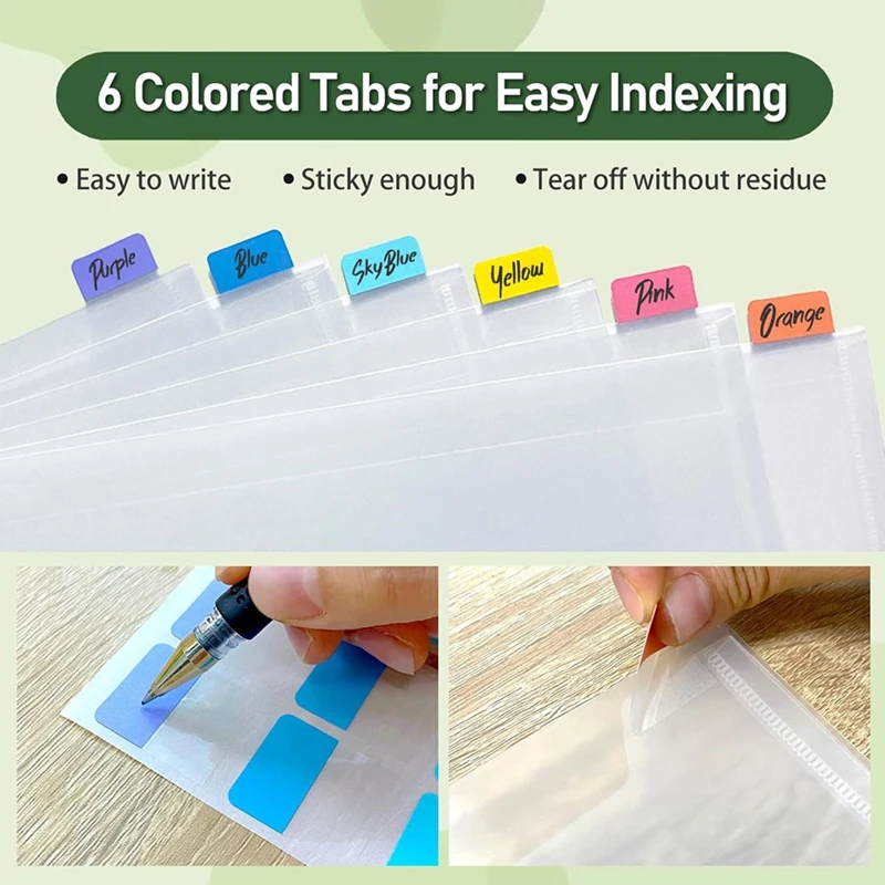 A35Q-10 Pieces Scrapbook Paper Storage Organizer For 12 X 12 Inch Scrapbooking Paper,With 6 Coloful Sticky Index Tabs