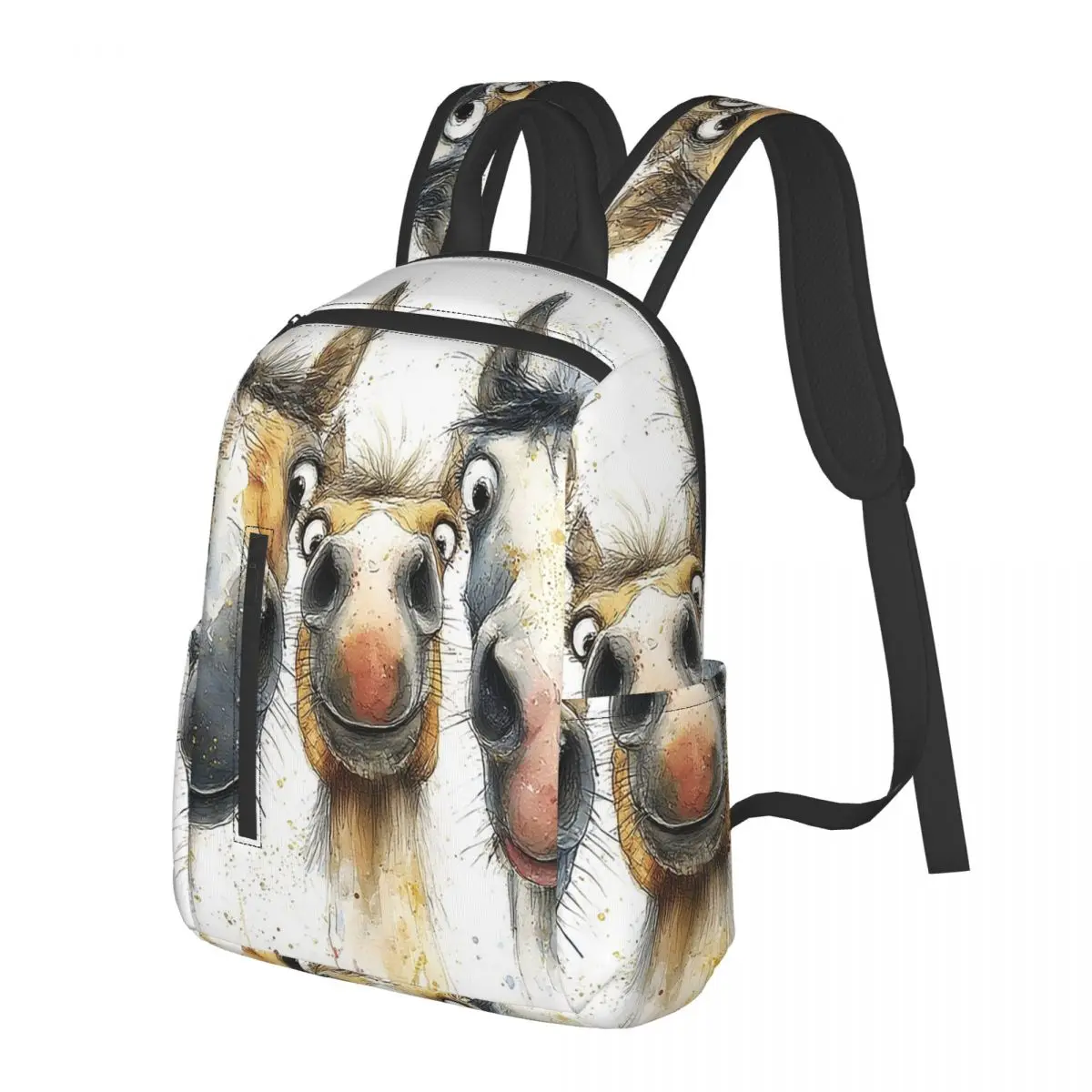 

Three Cartoon Colorful Horses Student Backpack School Bag Hiking Travel Daypack for Boys Girls Bookbag Shoulder Bags