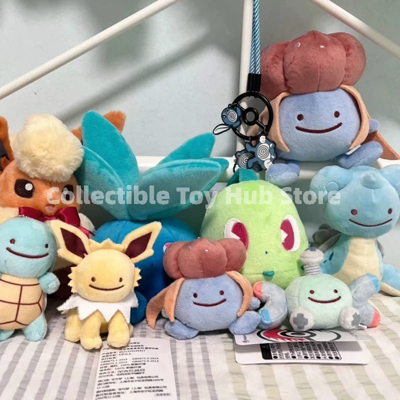Genuine Pokemon Ditto Transform Series Plush Doll Keychain Cute Pocket Monster Stuffed Toy Pendant Ornament Gift Collection Doll