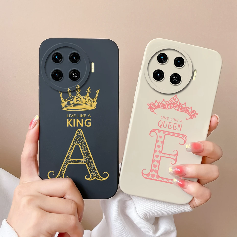 For Tecno Spark 20 Pro Plus 4G Case Fashion Crown Letters Liquid Silicone Phone Cover Shell For TecnoSpark 20ProPlus 4G Fundas