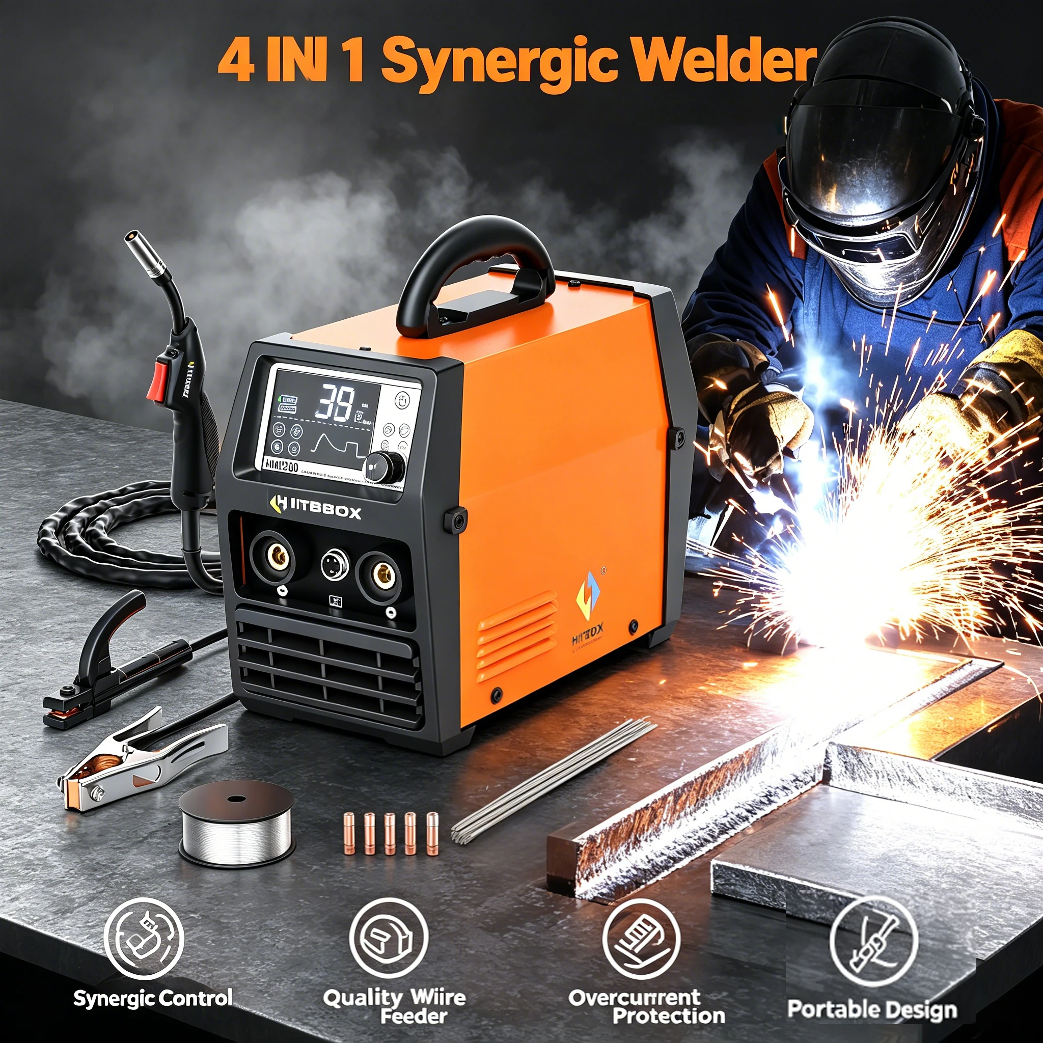 Welding Tools In Workshop - HITBOX HIM200 Kaynak Makinesi Sinerjik MMA
