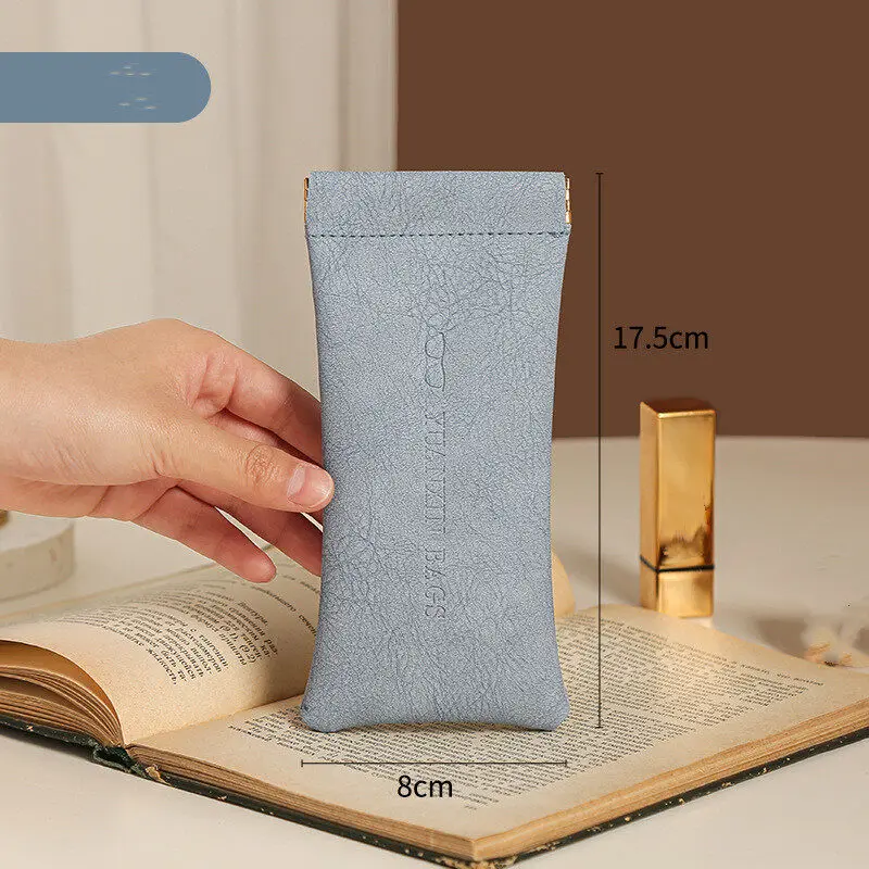 2 stücke Automatische Geschlossene Sonnenbrille Fall PU Leder Gläser Lagerung Tasche Wasserdichte Gläser Schutzhülle Brillen Lagerung Tasche – Detail 7