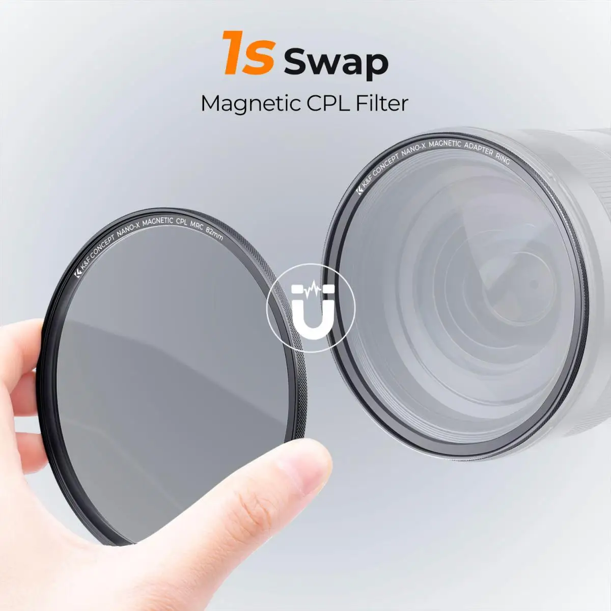 K&F Concept 77mm 82mm Nano-X Magnetic CPL Filter High-Definition Coated with Waterproof Anti-Scratch Anti-Reflection Green Film