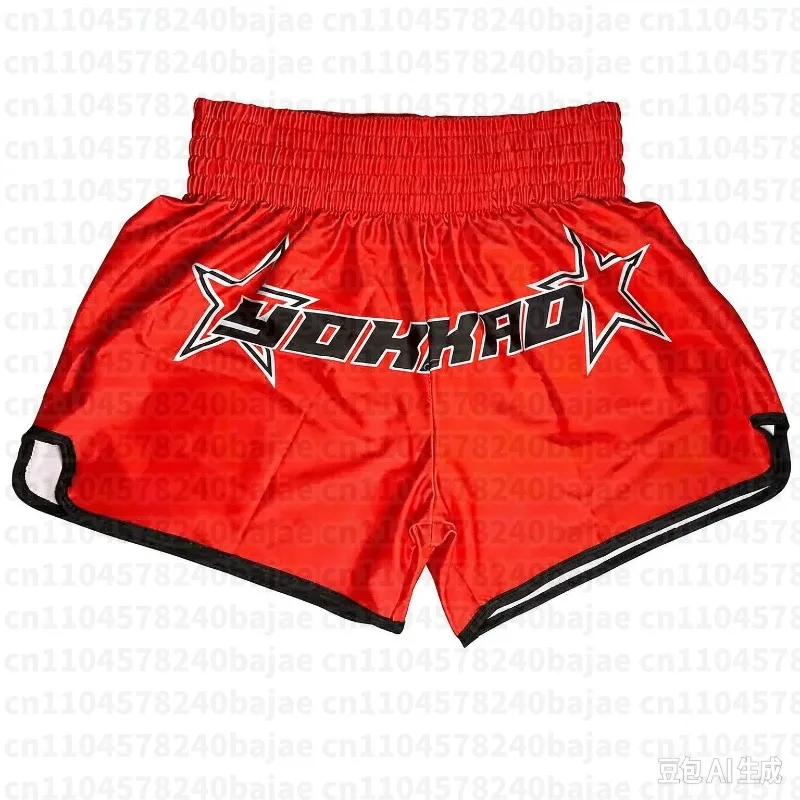 3D Printing Fight Shorts High Elastic Thai Boxing Trunks Sanda Pants Combat Training Pants Sports High Waist Kid Fitness Shorts