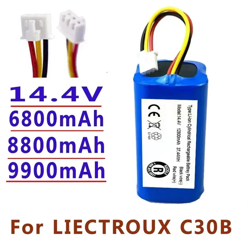 100%.Original(For C30B)Battery for.Lirctroux.C30B.Robot.Vacuum.Cleaner.14.4V. 6800mAh,/8800mAh/9900mAh/ lithium cell,