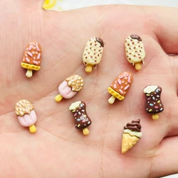 30Pcs New Mini rice coffee colored food toy chocolate popsicle candy Cartoon Resin Flat Back DIY Manicure Accessories Crafts A70