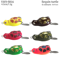 1pc 4.5cm 7.5grams Turtle Soft Fishing Lure Frog Bait With Sequins