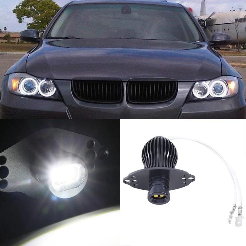 2PCS LED Angel Eye Marker Bulbs 20W Xenon White High Power LED Light For BMW E90 3 Series 2006-2008 Replacement