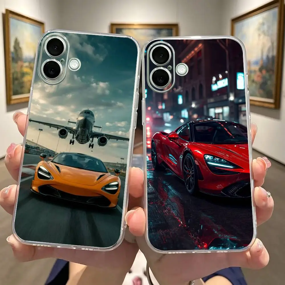 Прозрачный противоударный чехол Butterfly Car 720s для iPhone 17 16 15 14 13 12 11 Pro Max Plus