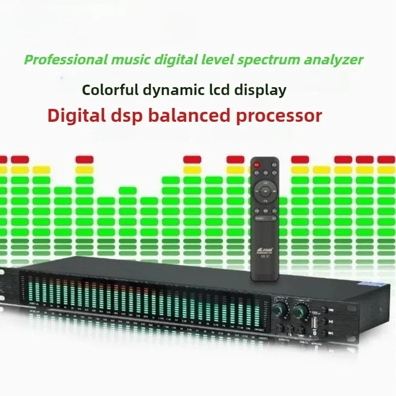 New Rack-mounted  Digital Spectrum Analyzer Bluetooth USB Equalizer Level Indicator VU Meter 31 Paragraphs