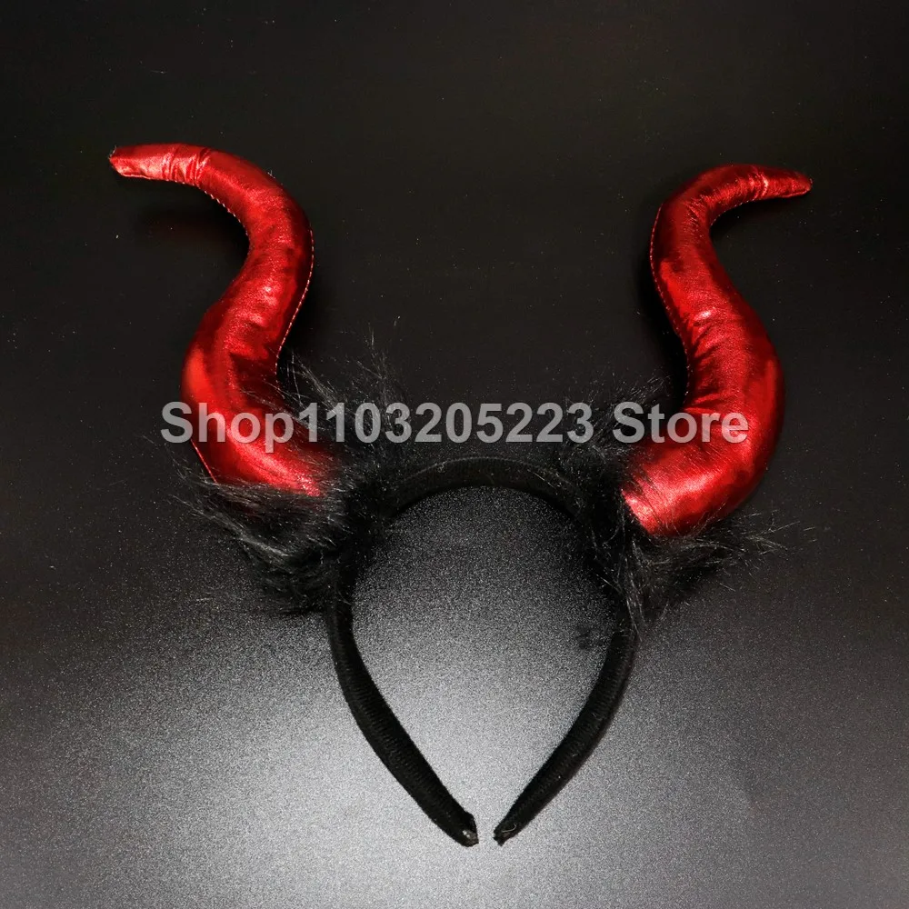 

Halloween gothic goat horn hair band forest animals dress up cartoon film and television cosplay photo props