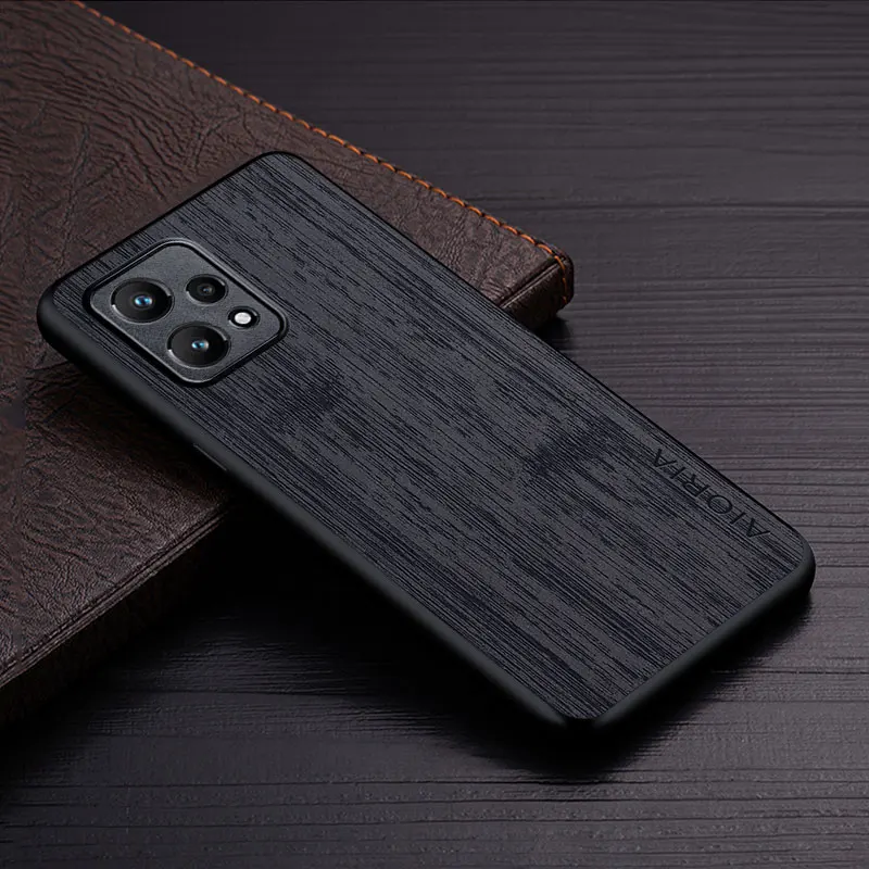 Case for Oppo Realme 9 Pro Plus 9i 5G funda bamboo wood pattern Leather phone cover Luxury coque for oppo realme 9 pro case capa