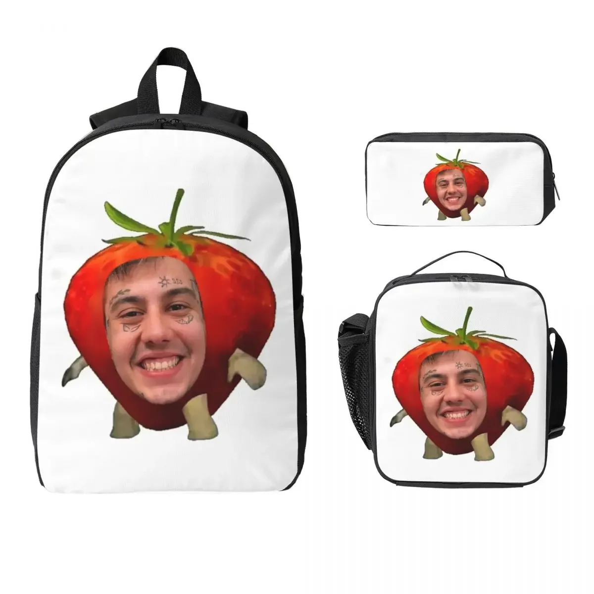 Duki Rapper Rockstar Music Backpack Student BookBag School Bag Computer Shoulder Bags 3ps Insulated Lunch Bag Pencil Case
