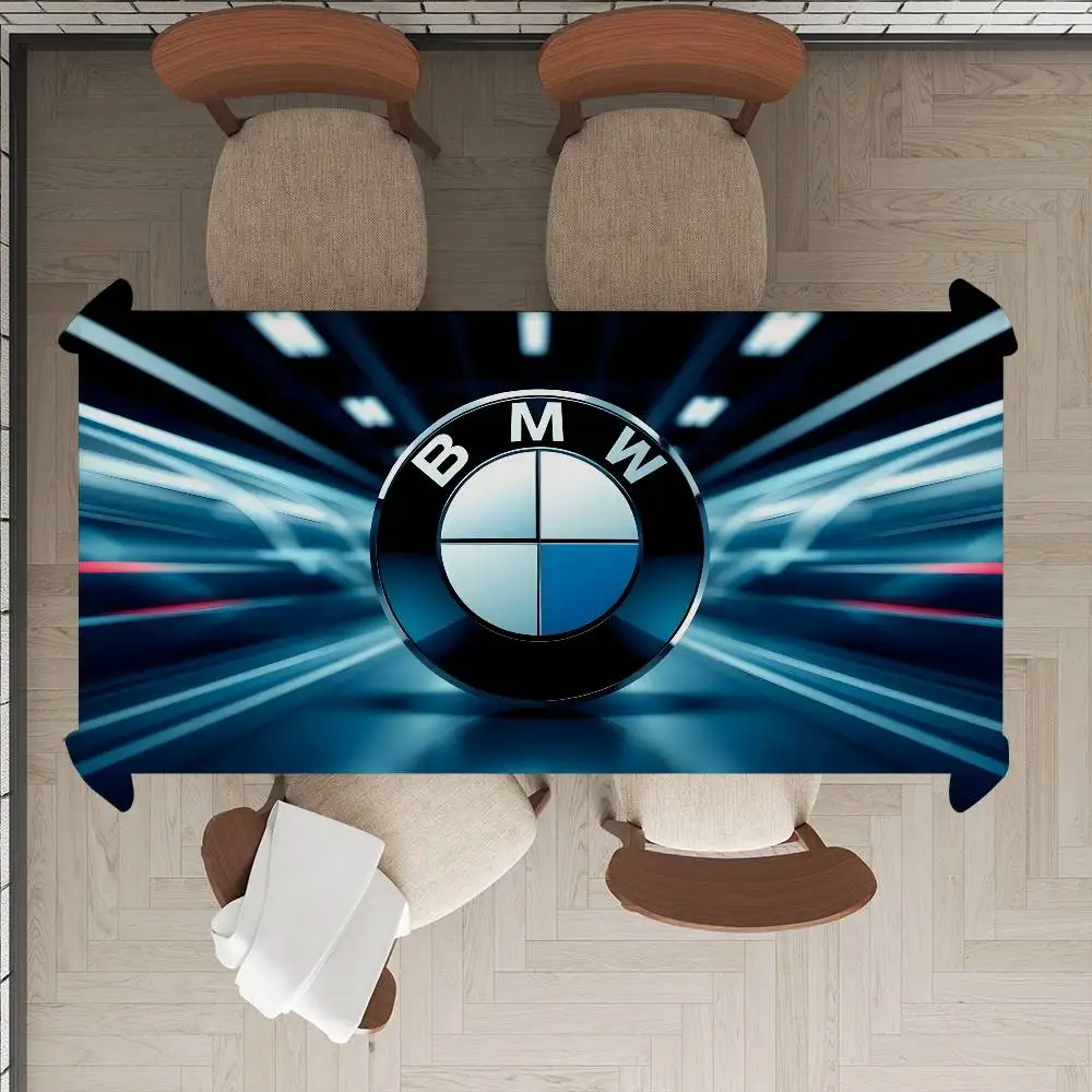 Racing Car Logo B-BMW Tablecloth Themed Indoor Outdoor Picnic Party Tablecover Kitchen Dining Table Wedding Decor