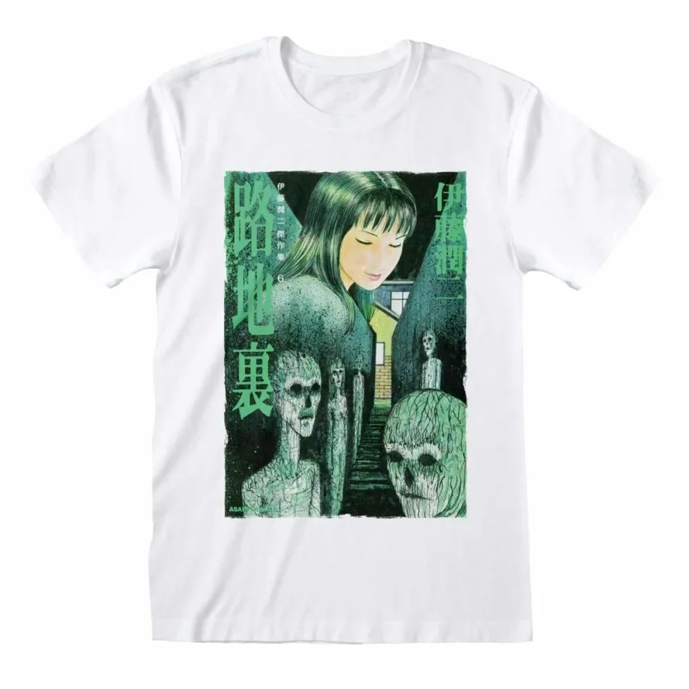 

Junji Ito Green Cover Peripheral Pattern Printing Summer Luxury Brand Cotton Men's and Women's T-Shirts Short Sleeves